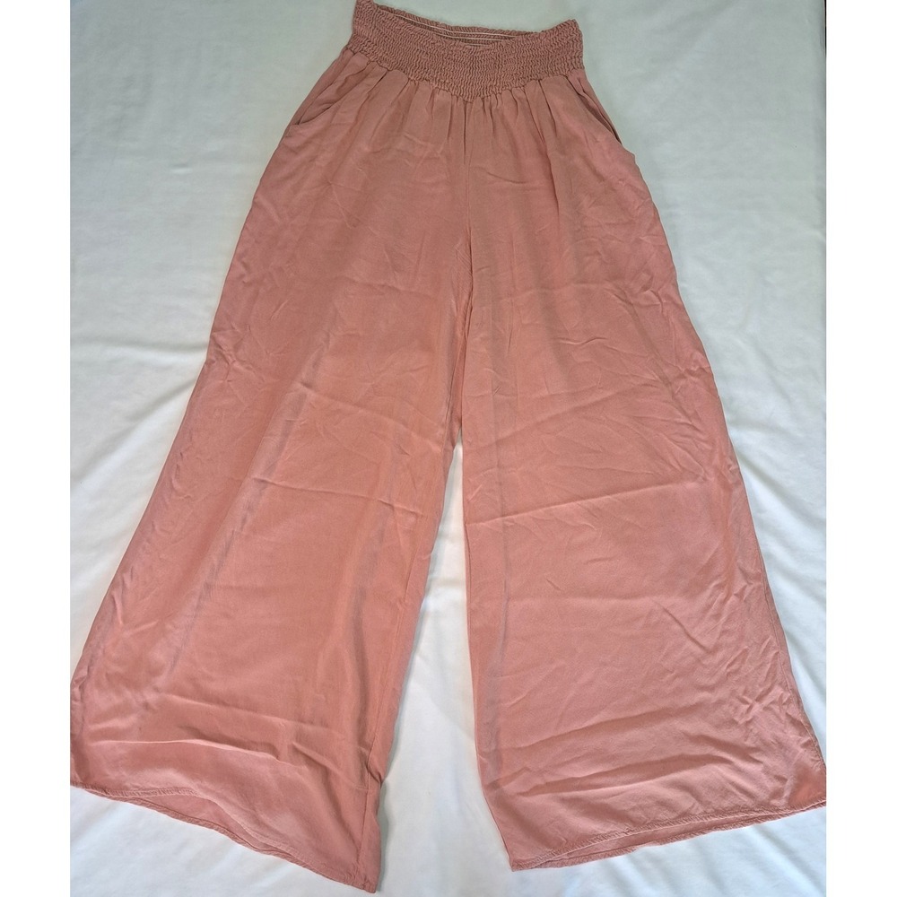 Final Touch M Dusty Pink Wide-Leg Palazzo Pants Boho Coquette Cottagecore Fairy
